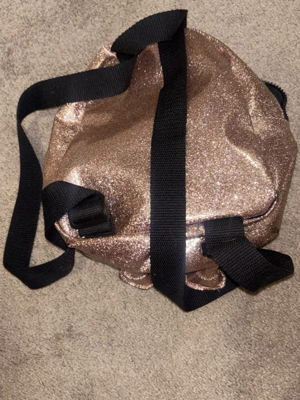 Zara Glitter Cat Mini Backpack - Rose Gold